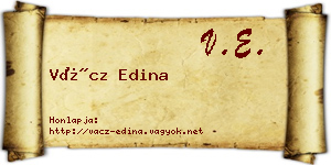 Vácz Edina névjegykártya